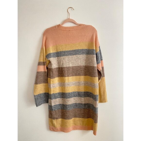 NWT Hem & Thread Striped Long Sleeve Multi-Color Striped Sweater Dress Size M - Picture 5 of 5